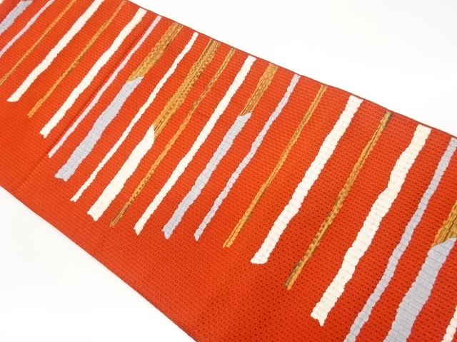 JAPANESE KIMONO / VINTAGE NAGOYA OBI / WOVEN ABSTRACT STRIPE